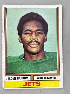 Jerome Barkum New York Jets Wide Receiver Vintage Trading Card 1970s NFL